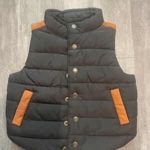 Janie and Jack Black and Brown Kids Puffer Vest